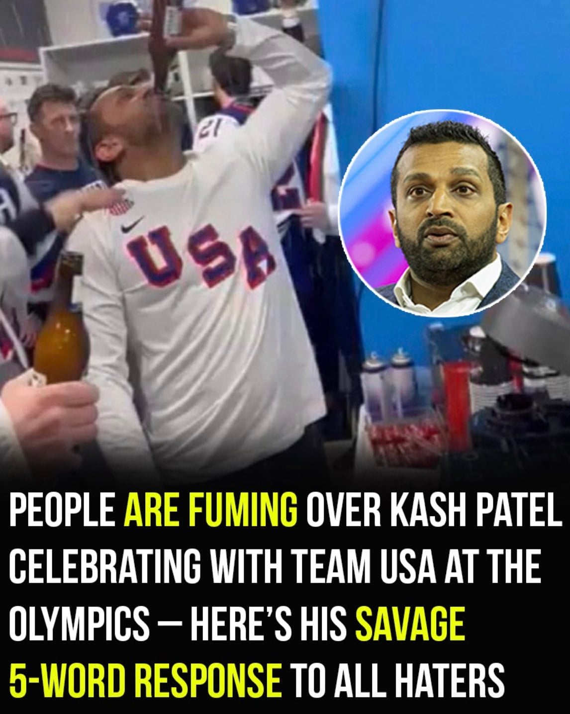 People are fuming over Kash Patel celebrating with Team USA at the Olympics