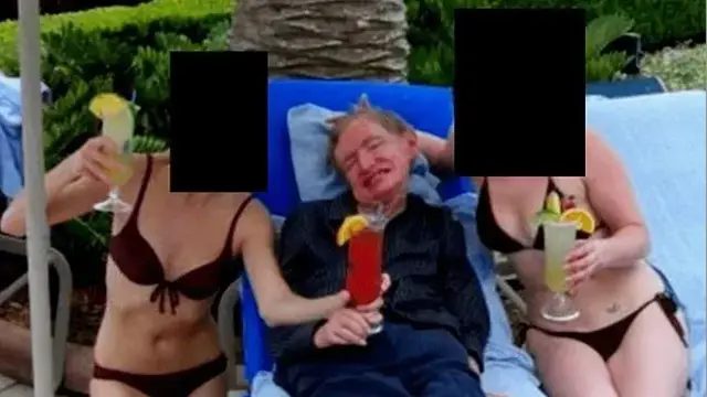Professor Stephen Hawking seen with two women in bikinis in new Epstein files photo